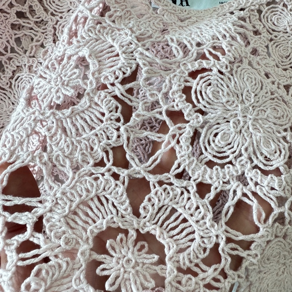 ZARA Pink Crochet Crop Top – Size S 🩷 - Picture 3 of 11